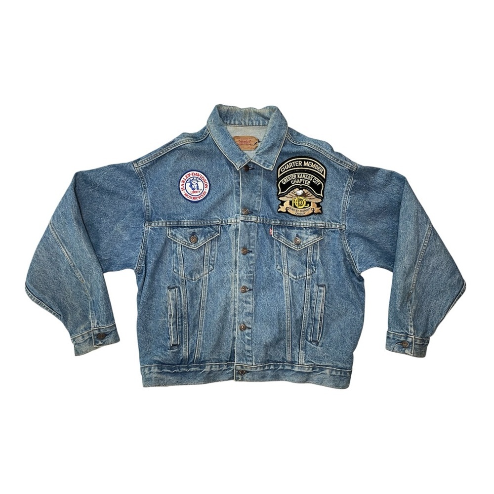 Vintage Levi’s 70507-0214 USA Harley Davidson HOG Patch Denim Trucker Jacket XL